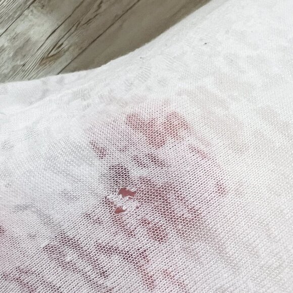 Nollie Short Sleeve Graphic Burnout Tee | White | Scoop Neck | Extra Small | Y2K - Picture 10 of 12